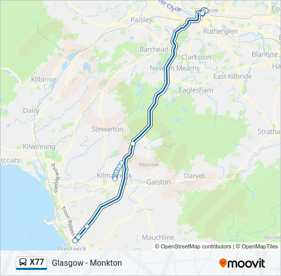 X77 Bus Line Map