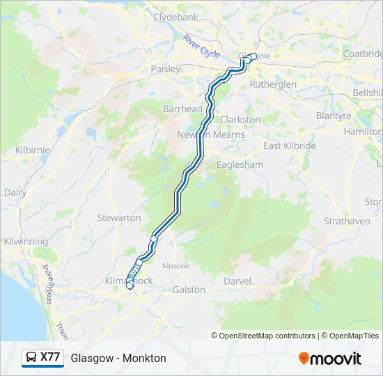 X77 Bus Line Map