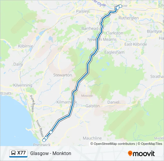 X77 Bus Line Map