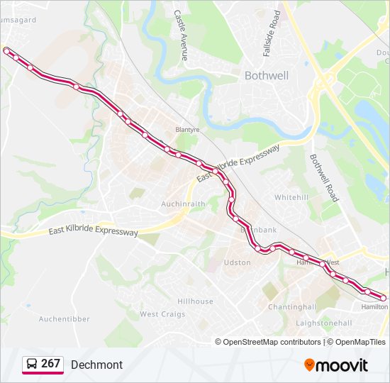 267 bus Line Map