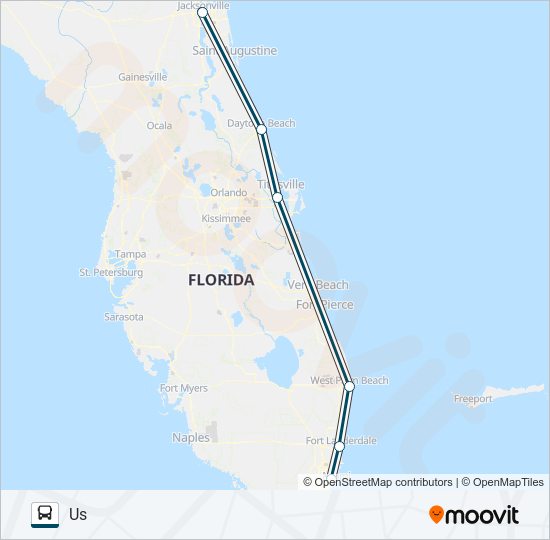 Mapa de GREYHOUND US0710 de autobús