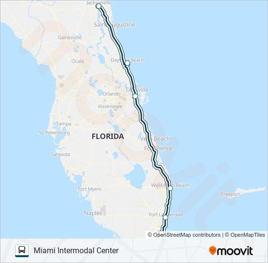 Mapa de GREYHOUND US0710 de autobús