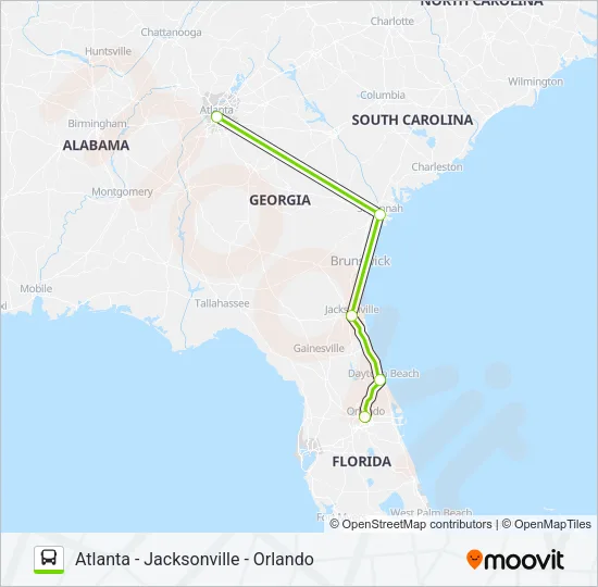 FLIXBUS 2434 Bus Line Map