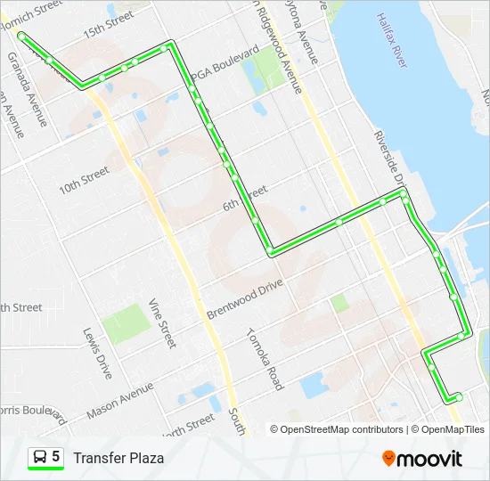 5 Bus Line Map