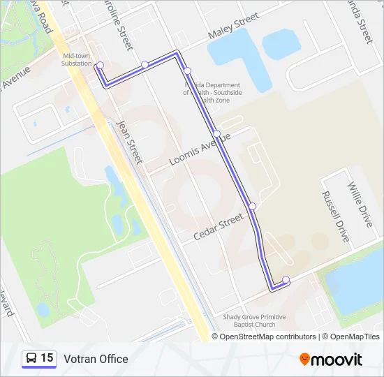 15 Bus Line Map