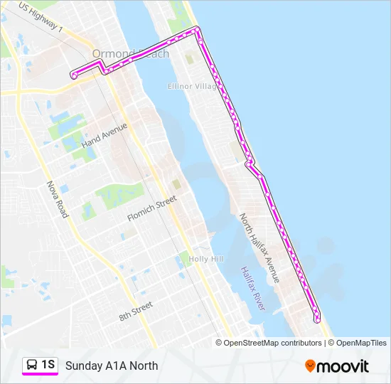 1S Bus Line Map