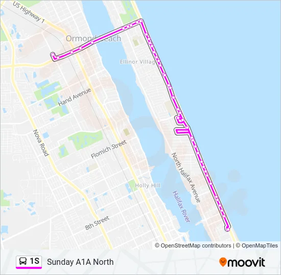 1S Bus Line Map