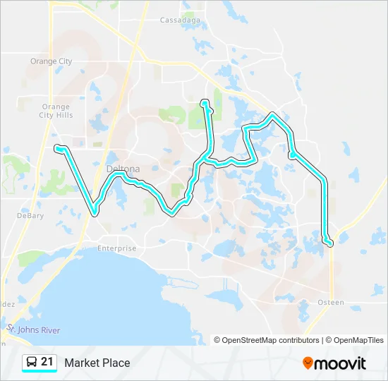 21 Bus Line Map