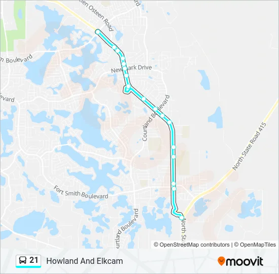 21 Bus Line Map
