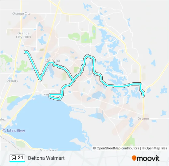 21 Bus Line Map