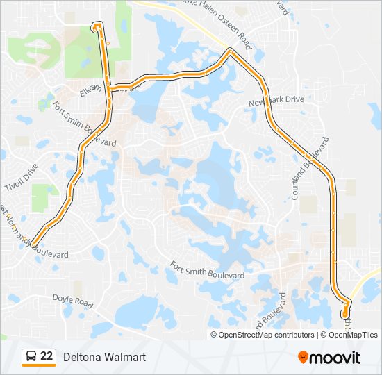 22 bus Line Map