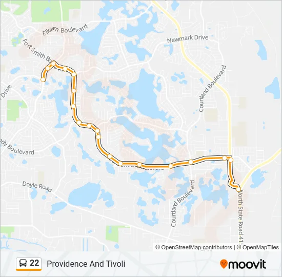 22 Bus Line Map