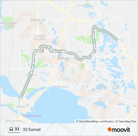 33 Bus Line Map