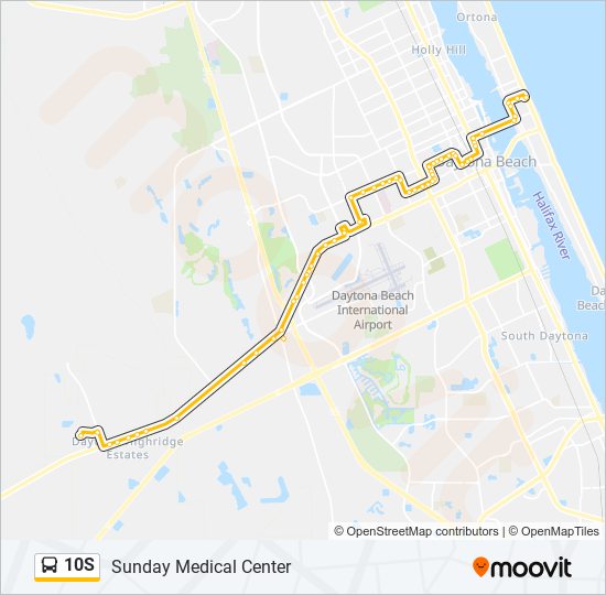 10S bus Line Map