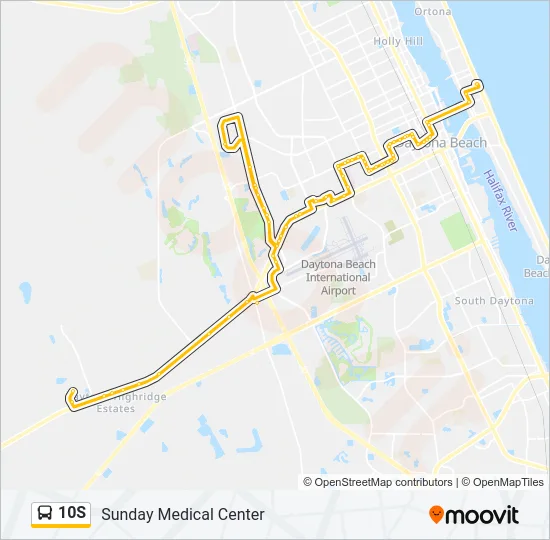 10S Bus Line Map