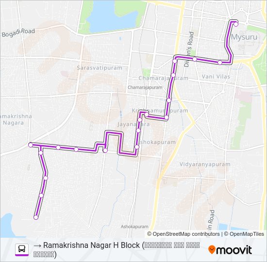61 Bus Line Map