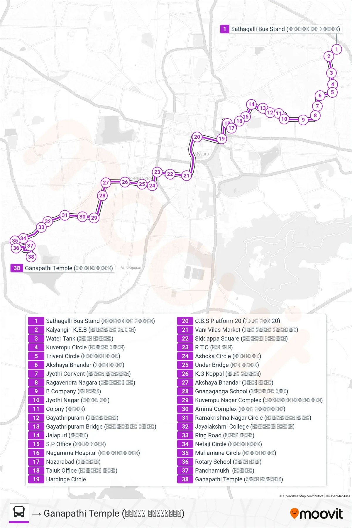 162 bus Line (→ Ganapathi Temple (ಗಣಪತಿ ದೇವಸ್ಥಾನ)) route and stops on a map