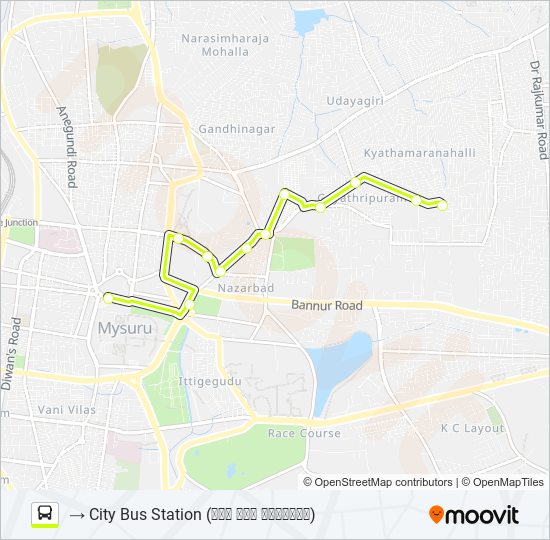 164 bus Line Map