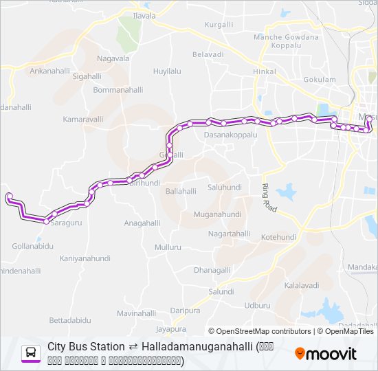 258 bus Line Map