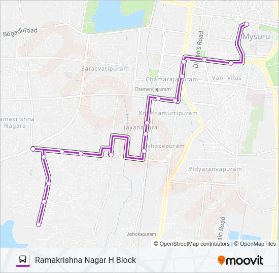 62A Bus Line Map