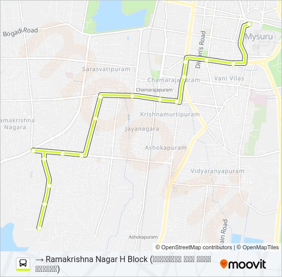 62R Bus Line Map