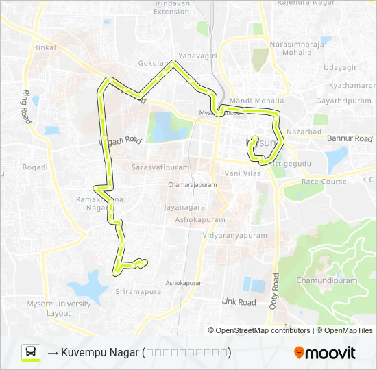 135N Bus Line Map