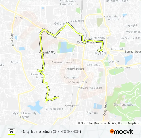 135N Bus Line Map
