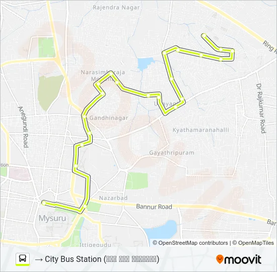 186A Bus Line Map