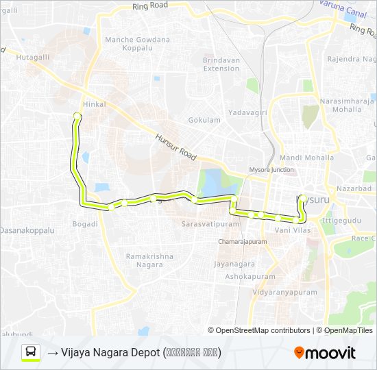 250B bus Line Map