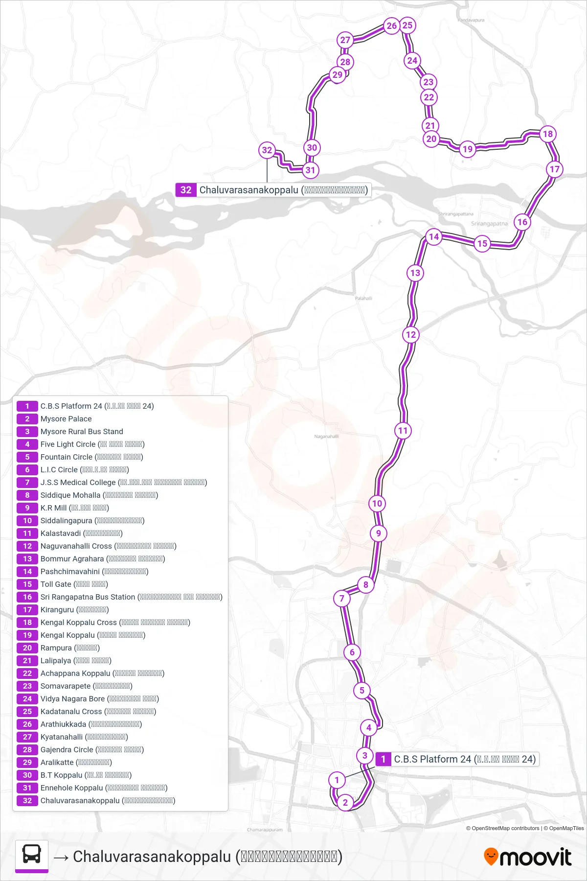 313D bus Line (→ Chaluvarasanakoppalu (ಚಲುವರಸನಕೊಪ್ಪಲು)) route and stops on a map