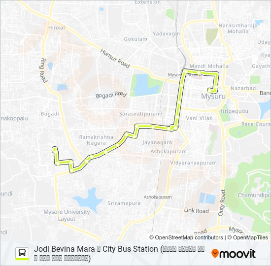 62HR bus Line Map