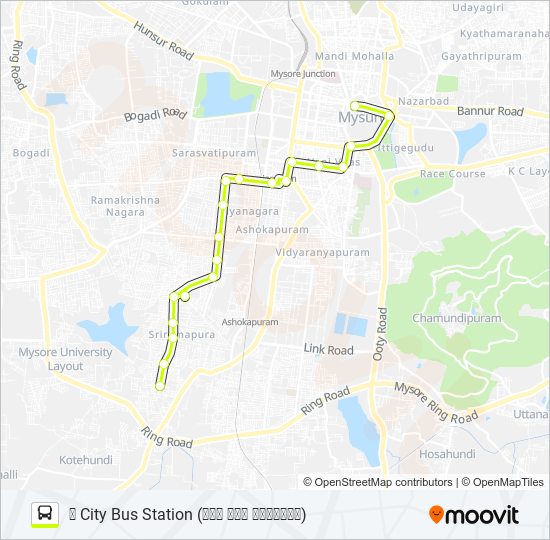 80BN bus Line Map