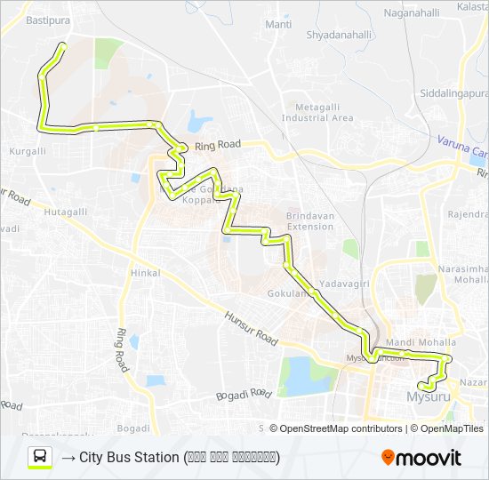 119NI bus Line Map