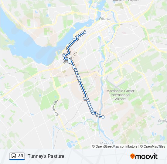 74 Route: Schedules, Stops & Maps - Tunney's Pasture (Updated)