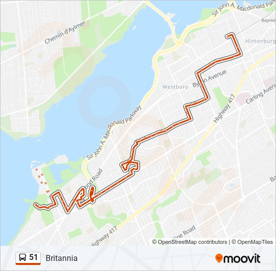 51 bus Line Map