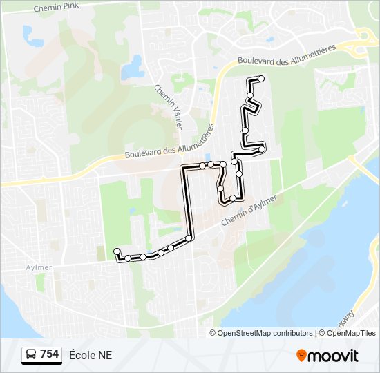 754 bus Line Map