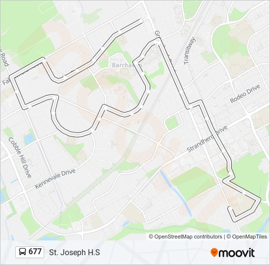 Plan de la ligne 677 de bus