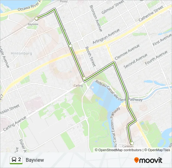 2 Bus Line Map