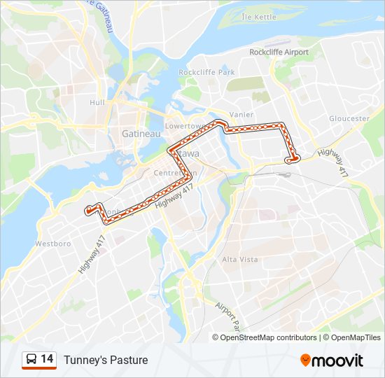 14 bus Line Map