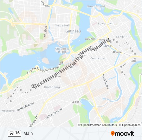 16 bus Line Map