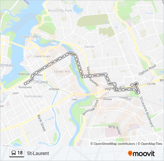 18 bus Line Map