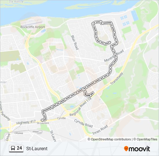 Plan de la ligne 24 de bus