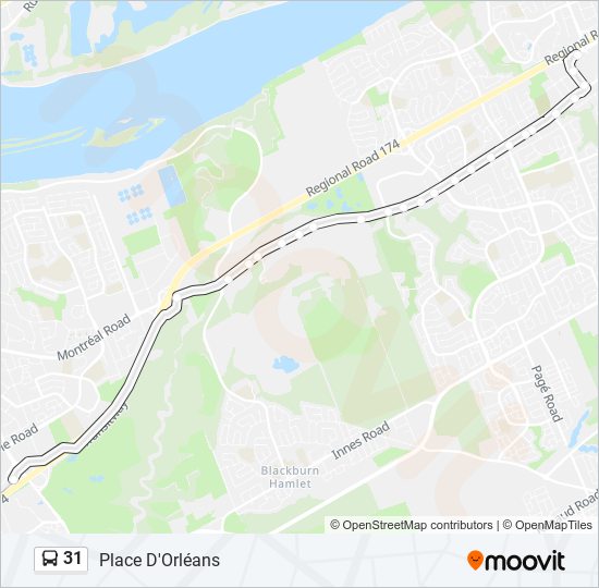 Plan de la ligne 31 de bus