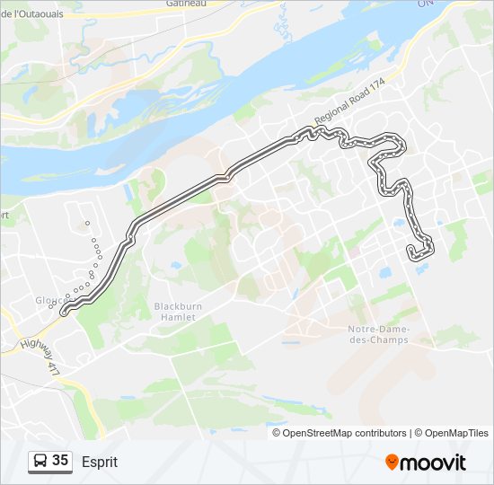 35 bus Line Map