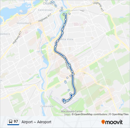 Plan de la ligne 97 de bus