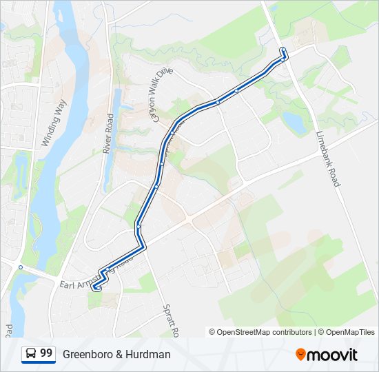 99 Route: Schedules, Stops & Maps - Greenboro & Hurdman (Updated)