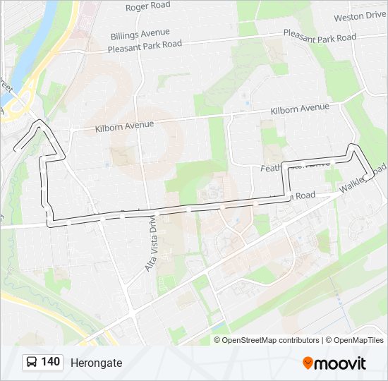 140 bus Line Map