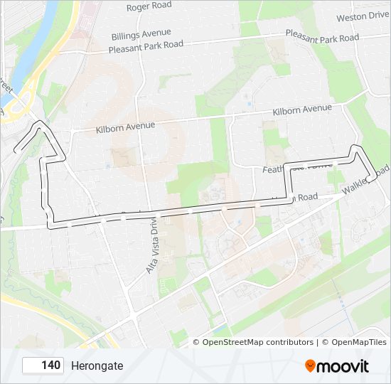 Plan de la ligne 140 de bus