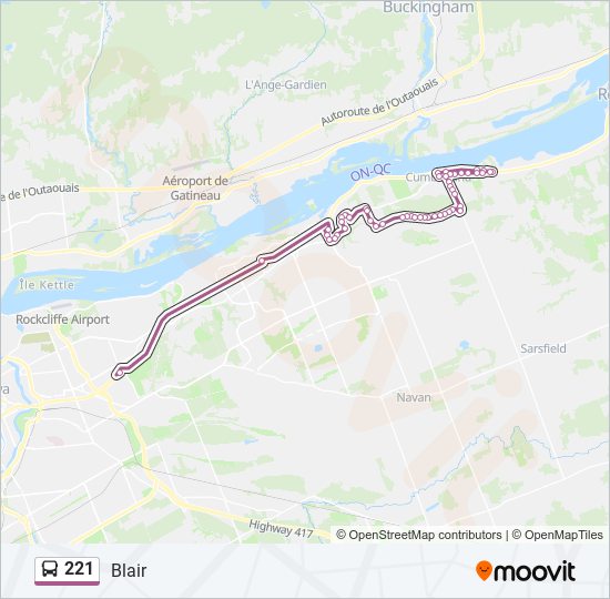 221 bus Line Map