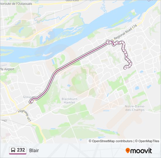 232 bus Line Map